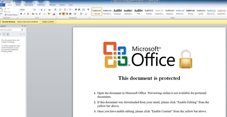 Fileless attack framework weaponized marco