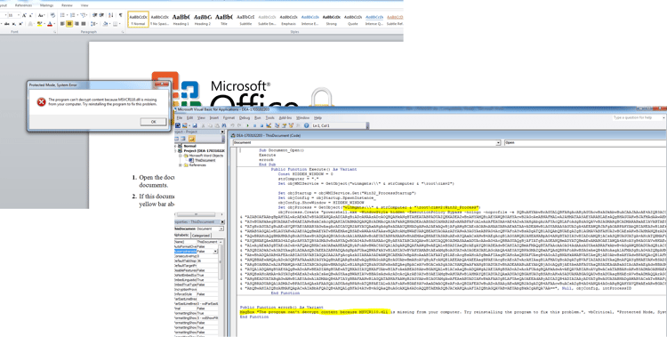 Fileless attack framework error message