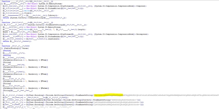 Fileless attack framework obfuscation